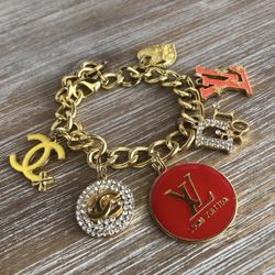 Designer Charms Link Bracelet