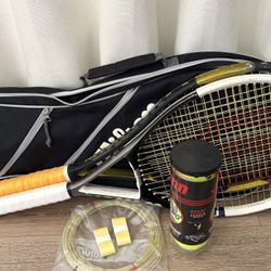 Tennis Bundle ( Wilson Rackets / Bag / String / Balls / Over grips)