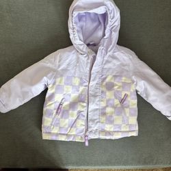 Purple Checkered Snow Jacket (12-18mo)