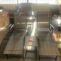  Patio Chaise Lounge Chair and Table (LG001 x3) 