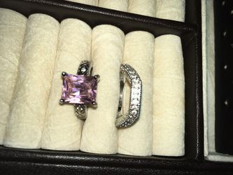 Pink .925 Ring set sz 7 1/2