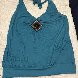 Women’s Plus Size Beaded Halter Top