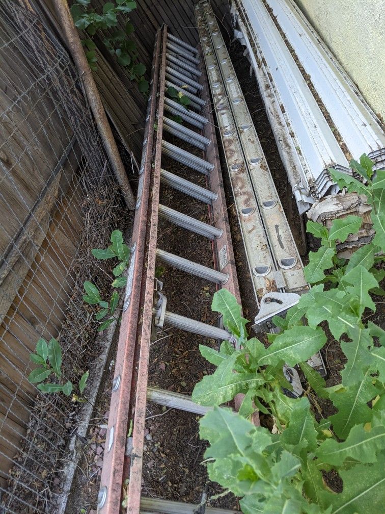32 Ft Warner Fiberglass Black Tip Ladder