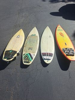 4 Surf Boards. statting Offer Is 50. make an Offer, Barter Or Trade