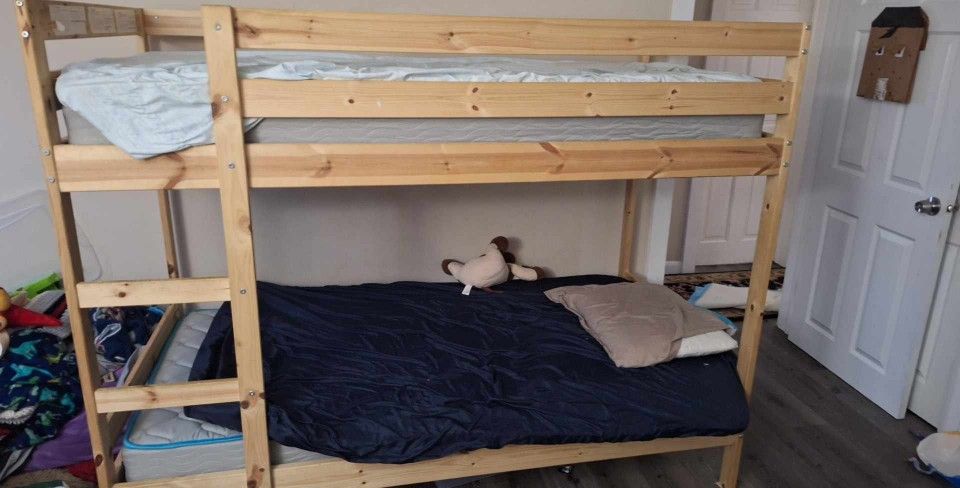 IKEA twin bunk bed.