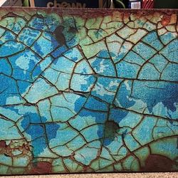 World Map with cracked overlay