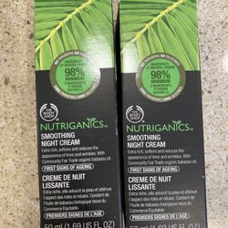 The Body Shop Nutriganics Smoothing Night Cream NEW - Qty 2