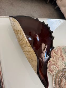 Dark Red Art Glass Decorative Bowl $13