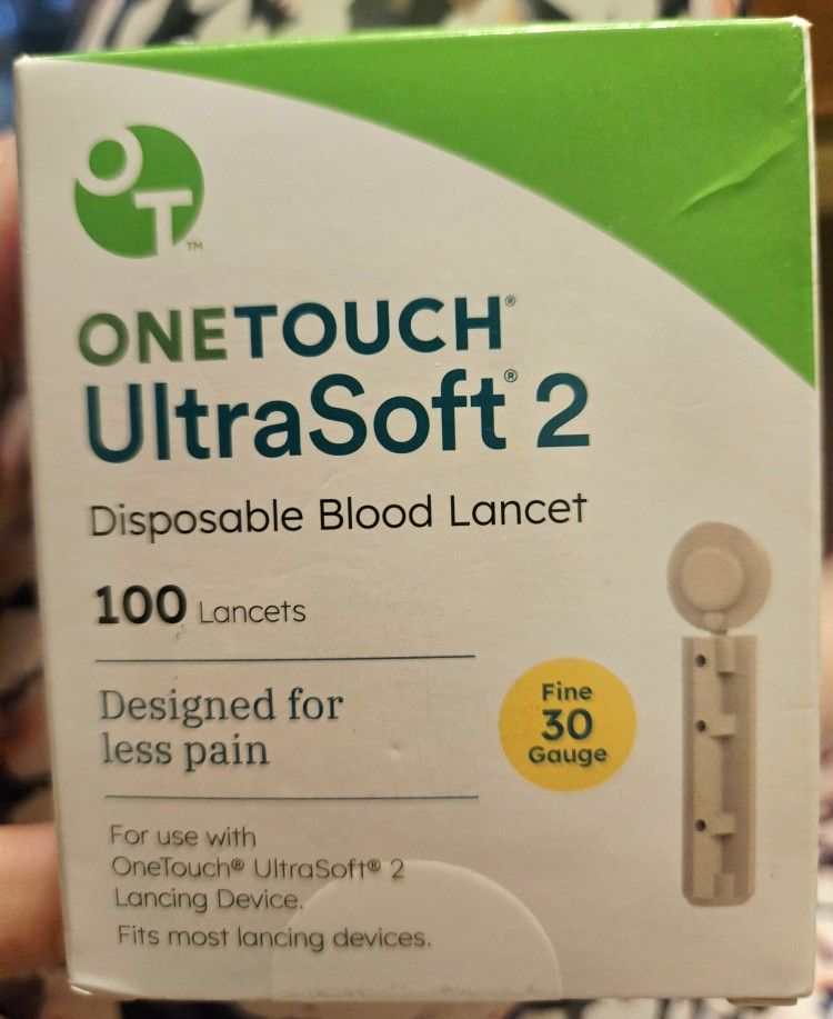 OneTouch UltraSoft 2- 100 Disposable Diabetes Blood Lancets
