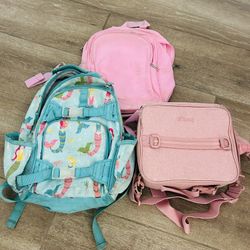 Pottery Barn Mermaid Backpack, Pink Backpack, Bentgo Double Insulated Cooler 