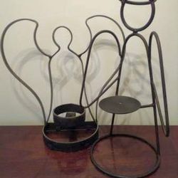 1 ◀️ or ▶️ 2 Angel rustic Cast Iron Farmhouse Candle Holder