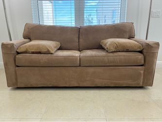 Heavy Comfort Queen-Size Sleeper Sofa/ Couch (Microfiber/Tan Brown) - You Haul!