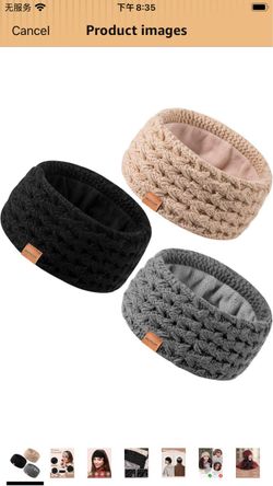 MUTKIS Knit Winter Ear Warmer Headbands 3-Pack