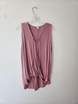 Sleeveless Lace-Up Front Women's Top - Dusty Rose