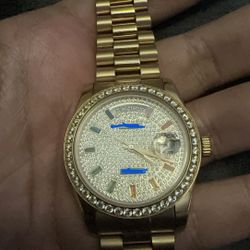 18k Gold Plated Stainless Presidential Watch
