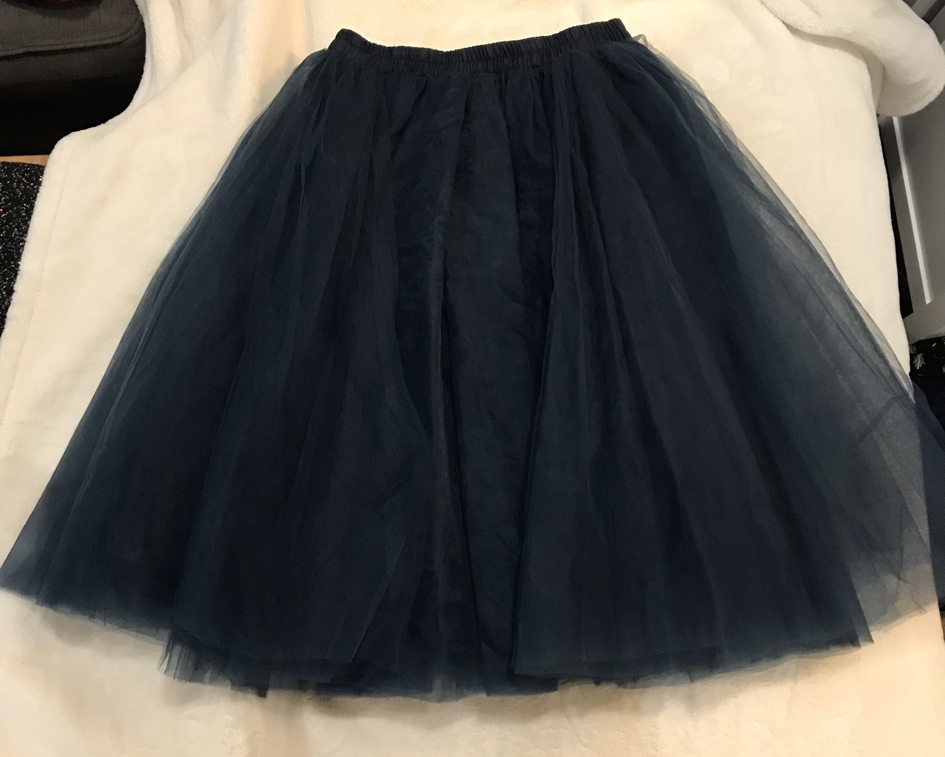 Layered A-Line TuTu Blue Elastic Waistband Skirt ONE SIZE