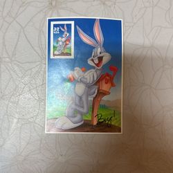 USPS Bugs Bunny 32 Cent Stamp w/ Collectible Card *W/ Bugs! Signature*