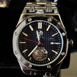 Silver Watch,  blue And Diamond Dial