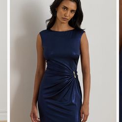 Lauren Ralph Lauren Buckle-trim Metallic Jersey Gown 