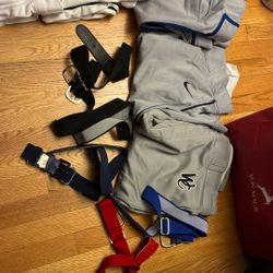 Clean/newer Xl Mens 8 White And 3 Grey Baseball Pants. 5 Men’s Baseball Belts