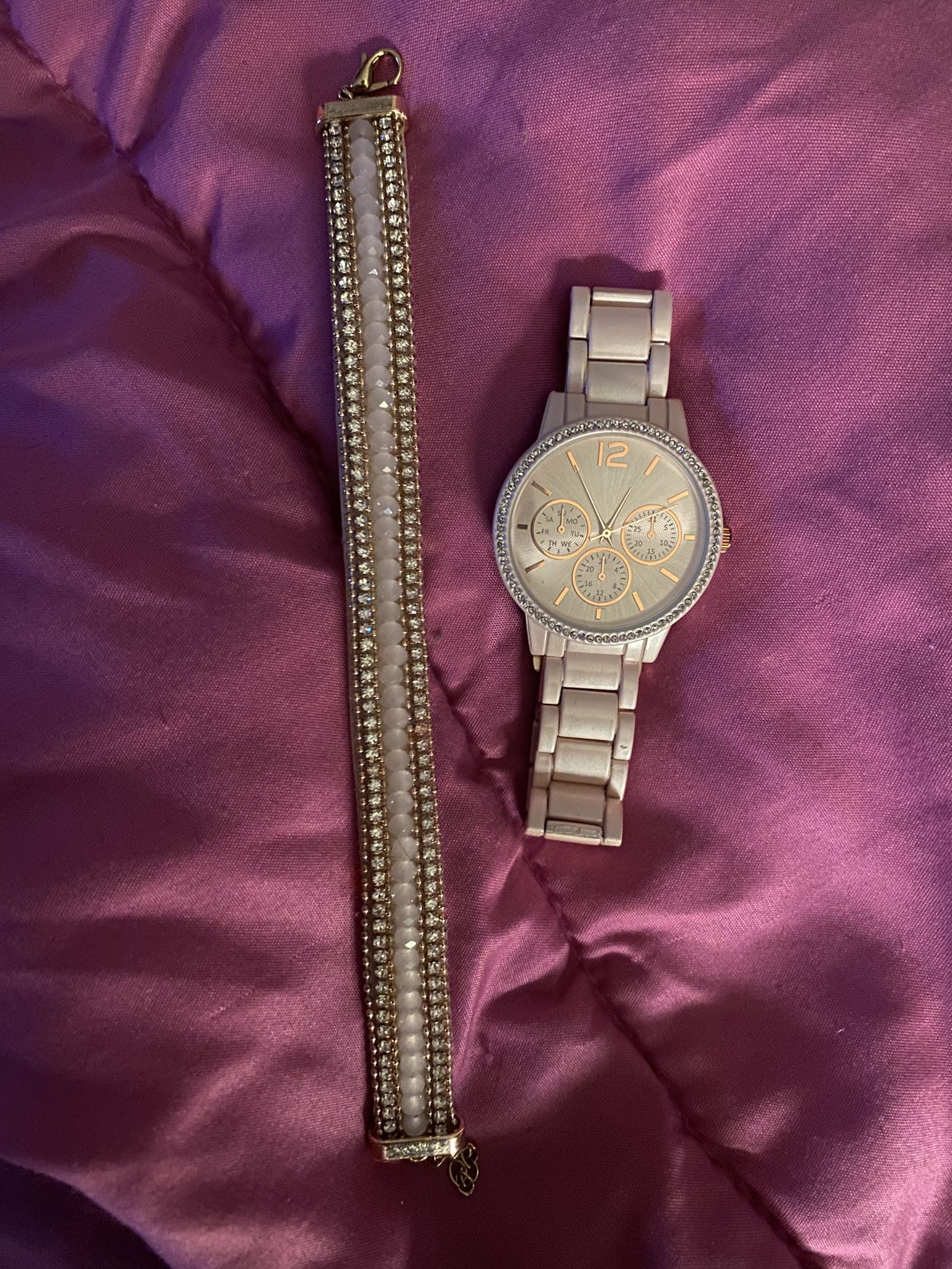 Light Metallic Pink Watch Set