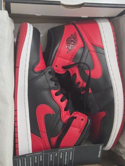 Nike Air Jordan 1 Mid 'Banned' Red & Black Men's 7