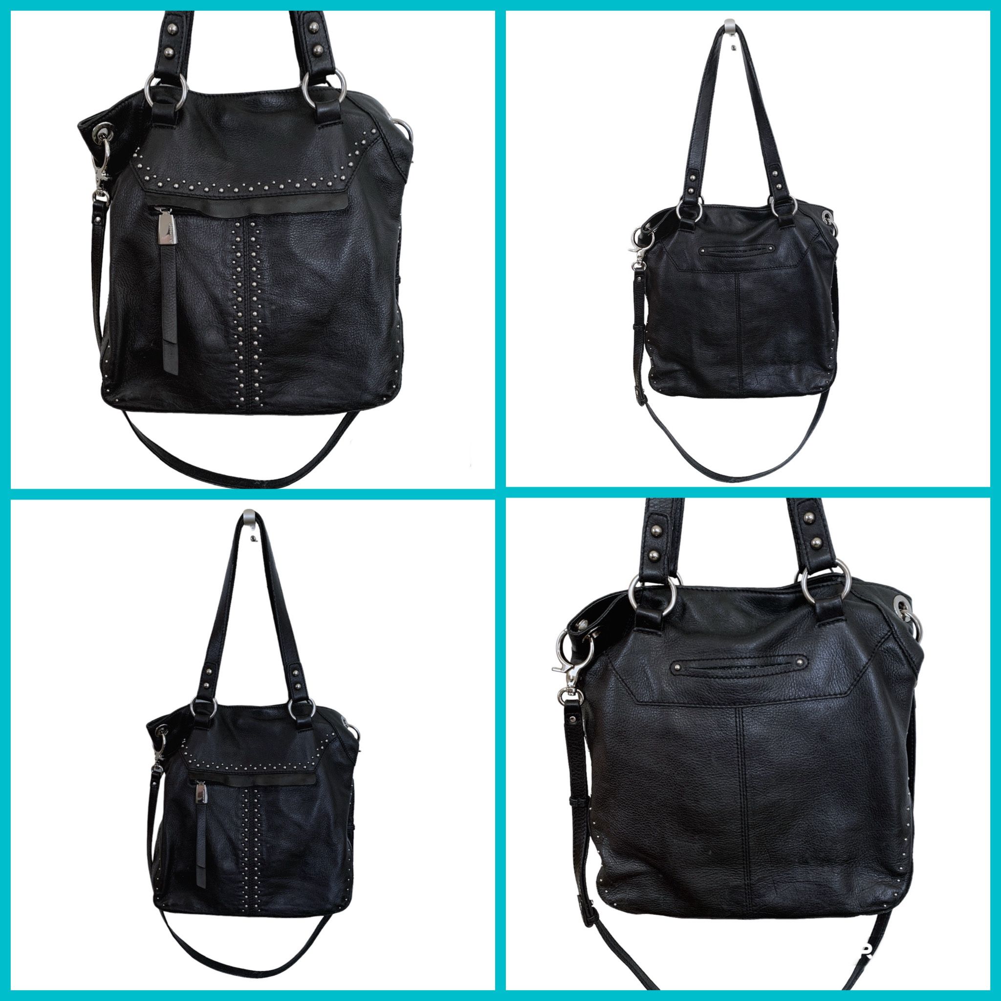 B. Makowsky Black Leather Handbag 