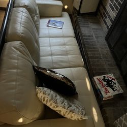 White Leather Couch $50