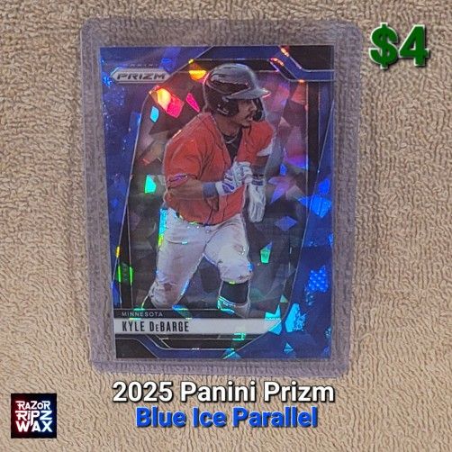KYLE DeBARGE 2025 PANINI PRIZM BLUE ICE #18 * MLB BASEBALL TRADING CARD MINNESOTA TWINS