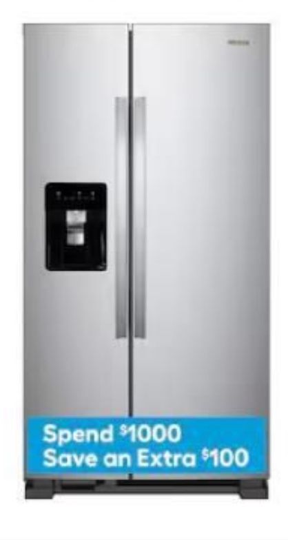 1 Left Whirlpool 24.0-cu ft Side-by-Side Refrigerator with Ice Maker, Water and Ice Dispenser Item #1030901