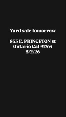 Yard sale tomorrow