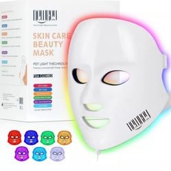 New NEWKEY Led Face Mask Light Therapy, 7 Led Light Therapy Facial Skin Care Mask