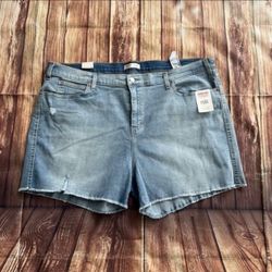 Signature Levi Strauss Women Super Stretch High Rise 5” Inseam Shorts Plus Size 28