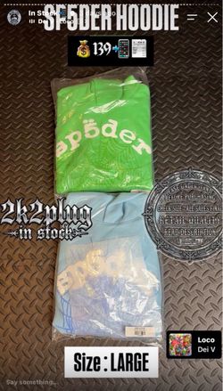 Sp5der Hoodie Size Large