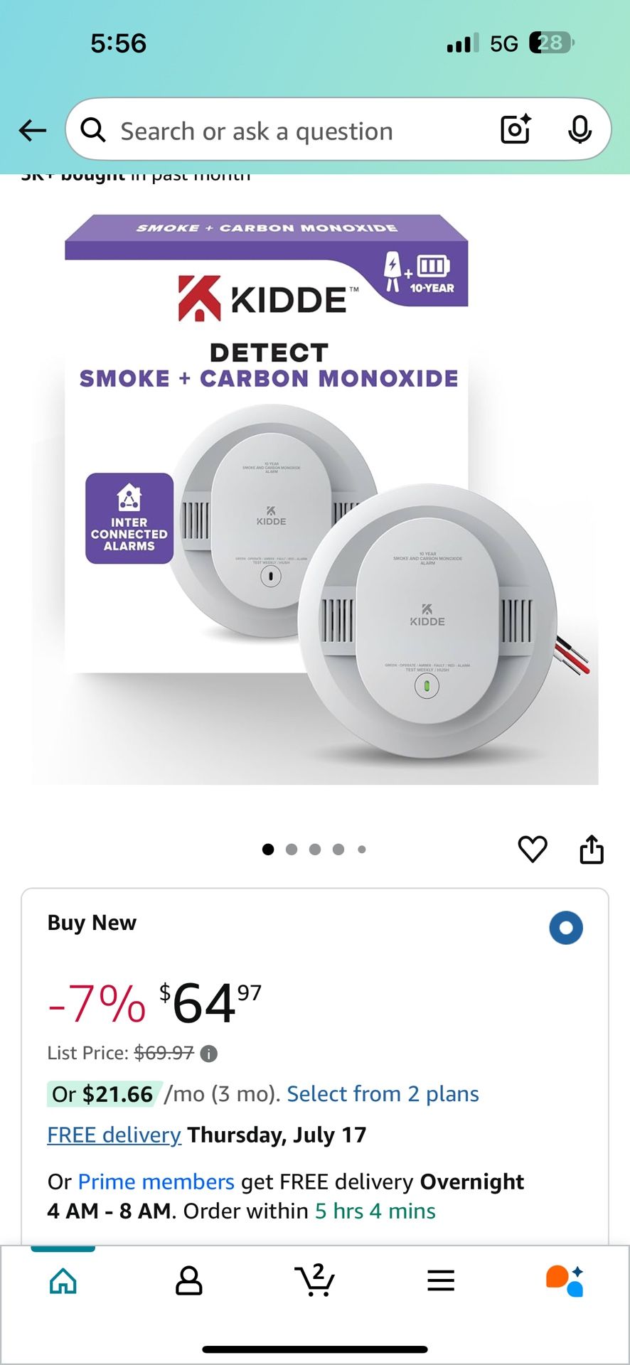 Kiddie Smoke/Carbon Monoxide Detector Alarm