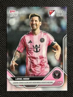 LIONEL MESSI 2025 Topps Now MLS #139 Stands Alone All-Time World Assists Record
