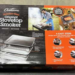 Smoker-Cameronse Stainless Steel Original Stovetop Smoker INDOOR / OUTDOOR