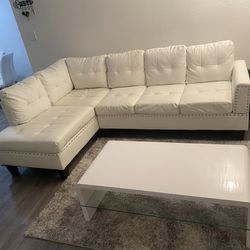 NEW 🌟BEUTIFUL  White Jeimmur Sectional Sofa  👍90 days FREE FINANCING ❗