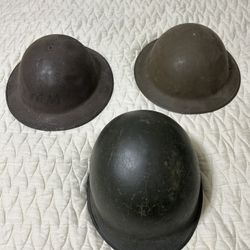 World War I and II Army Helmets