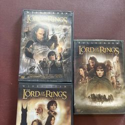 Lord Of The Rings DVDs 