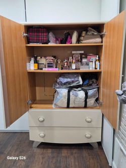Modern Cream Storage Cabinet with Drawers – Bedroom Furniture