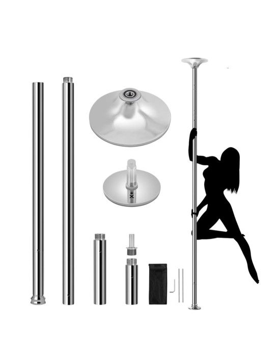 45mm Stripper Spinning Static Dance Pole Hight Adjustable 7ft-9ft 500lbs Weight Capacity