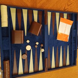 Vintage Backgammon Set Big Checkers