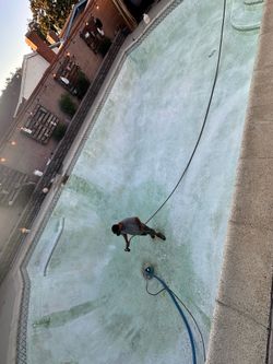 Pool drain acid chemicals