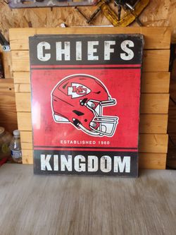 Kansas City Chiefs Kingdom Metal Tin Sign 13"x16"