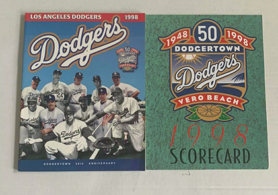 LA Dodgers Dodgertown 50th Anniversary Program & Scorecard ‘98 SpringTraining
