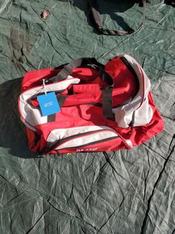 Large Red And Gray Gym Bag