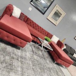 New Red Sectional Couch Includes Free Delivery 