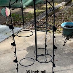 Metal Multi Plant Stand Black Holds 6 Plants