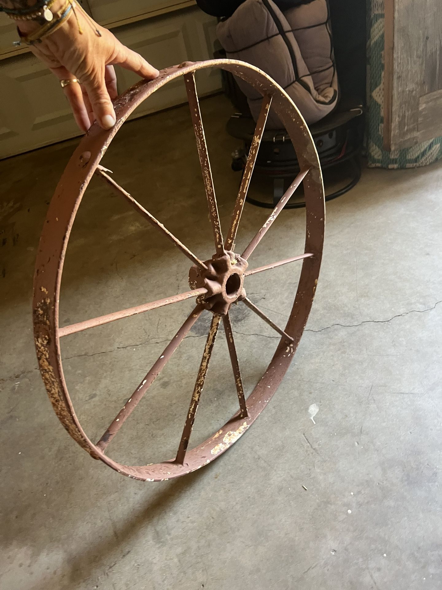Antique Wagon Wheel solid heavy